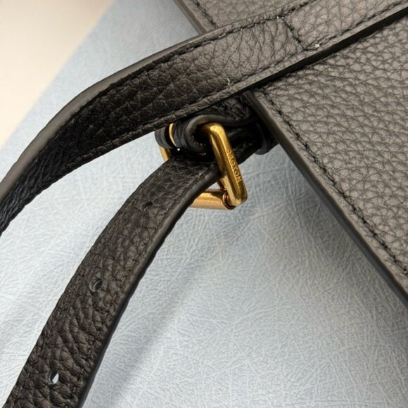 🆕 OROTON 🧿 NWOT Margot Medium Zip Tote Bag, Black Leather - Picture 6 of 16